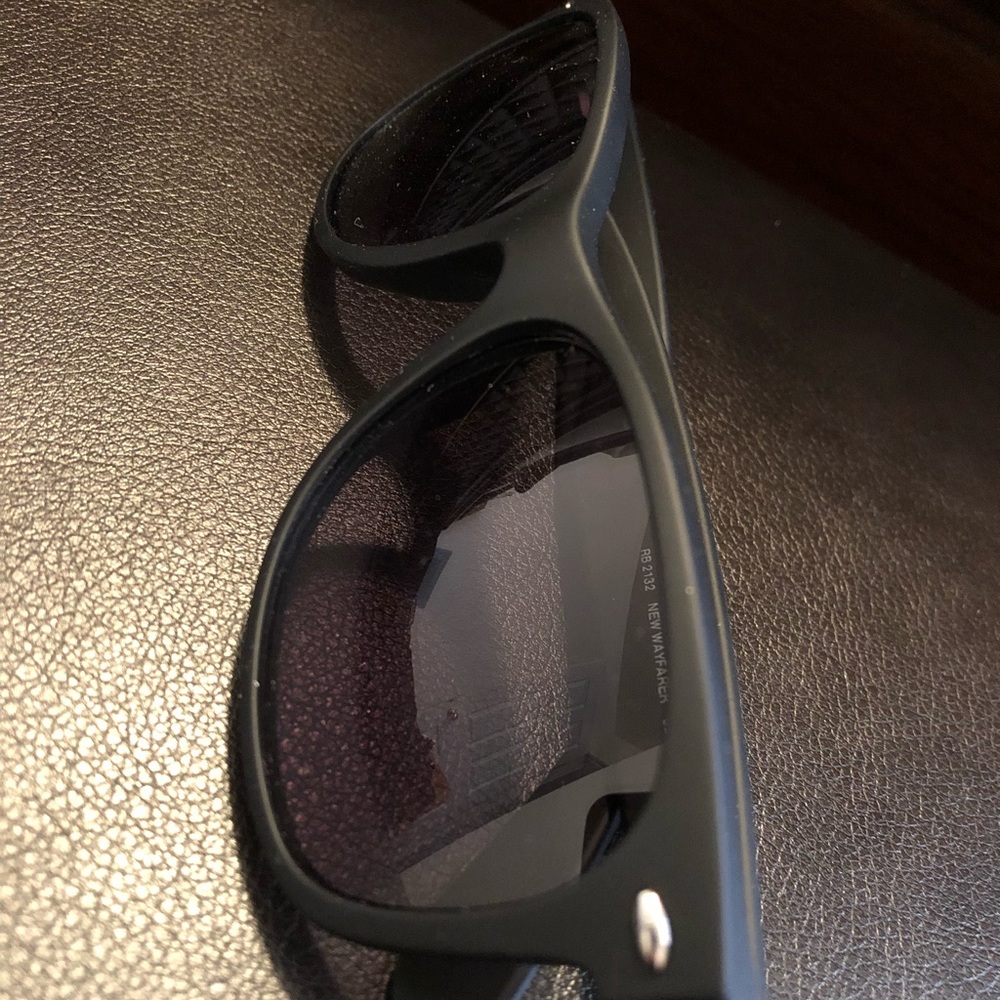 Ray Ban matte black sun glasses
